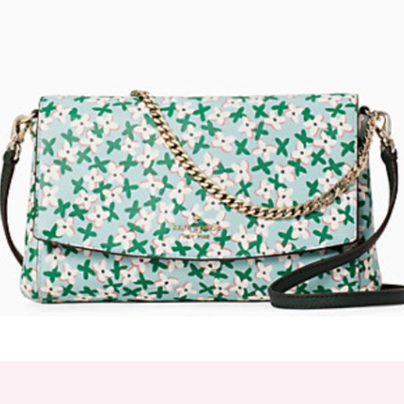 New KATE SPADE Laurel Way Greer Crossbody Aphrodite Green Multi Floral N… - Picture 1 of 3